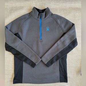Spyder Mens XL 1/4 Zip Performance Pullover Gray Black Athletic Outdoor Top